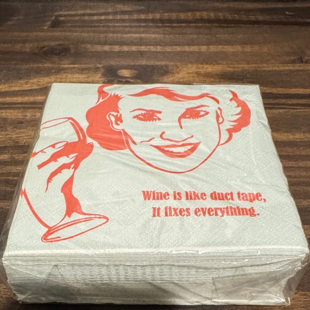 Retro Party Napkins with Red Design - 40 3-Ply Beverage Napkins